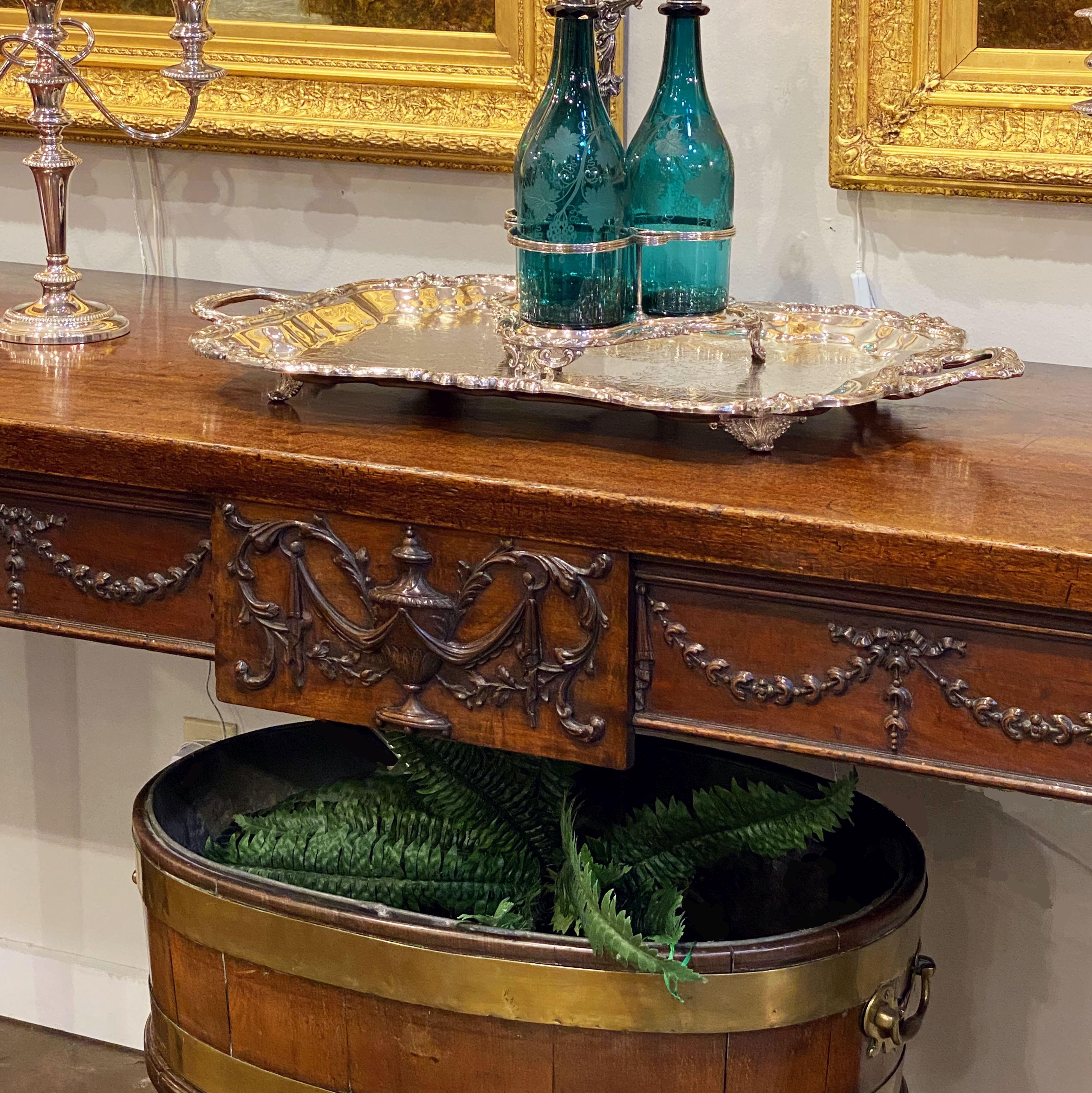 George III Serving Table or Console Server with Matching Pedestals of Mahogany For Sale 5
