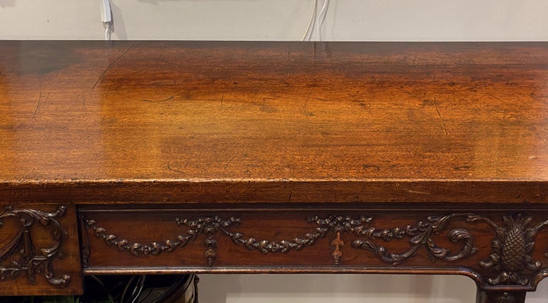 George III Serving Table or Console Server with Matching Pedestals of Mahogany For Sale 7