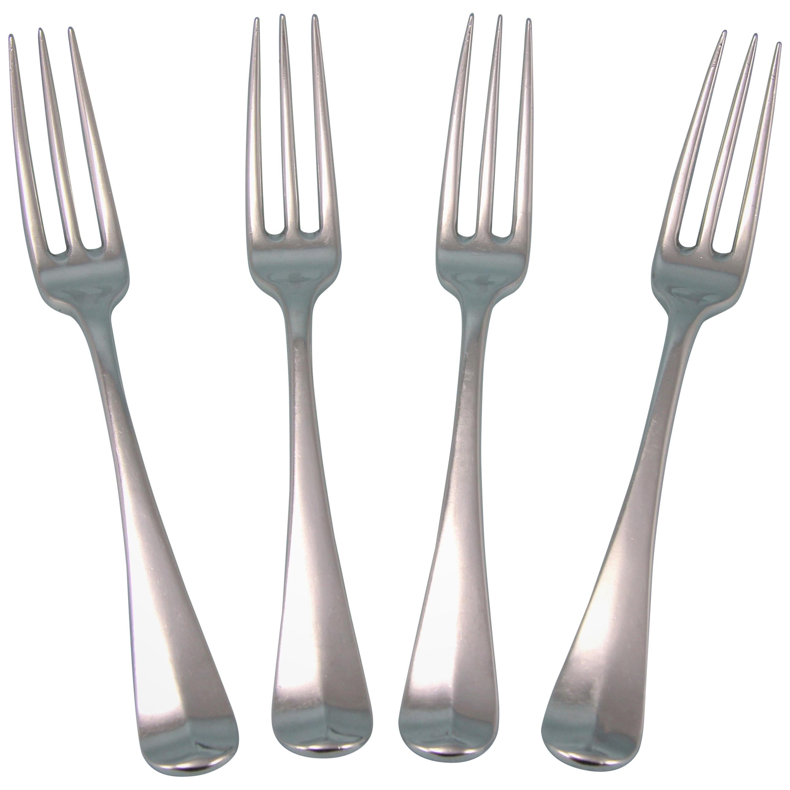 George III Set of 4 Three-Pronged Table Forks by John Zeigler, Edinburgh, 1809 For Sale