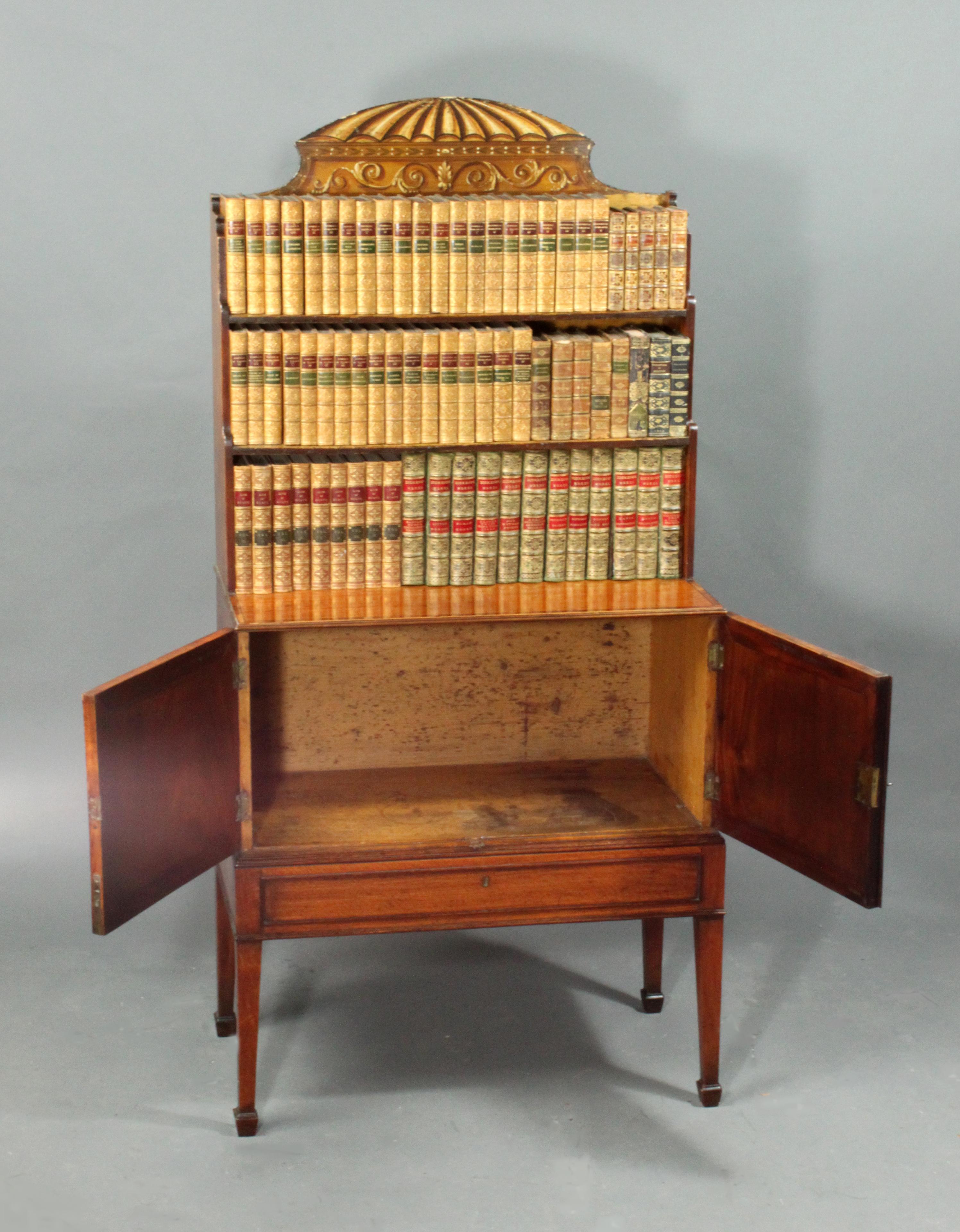 George III Sheraton Period Antique Satinwood Dwarf Bookcase For Sale 1