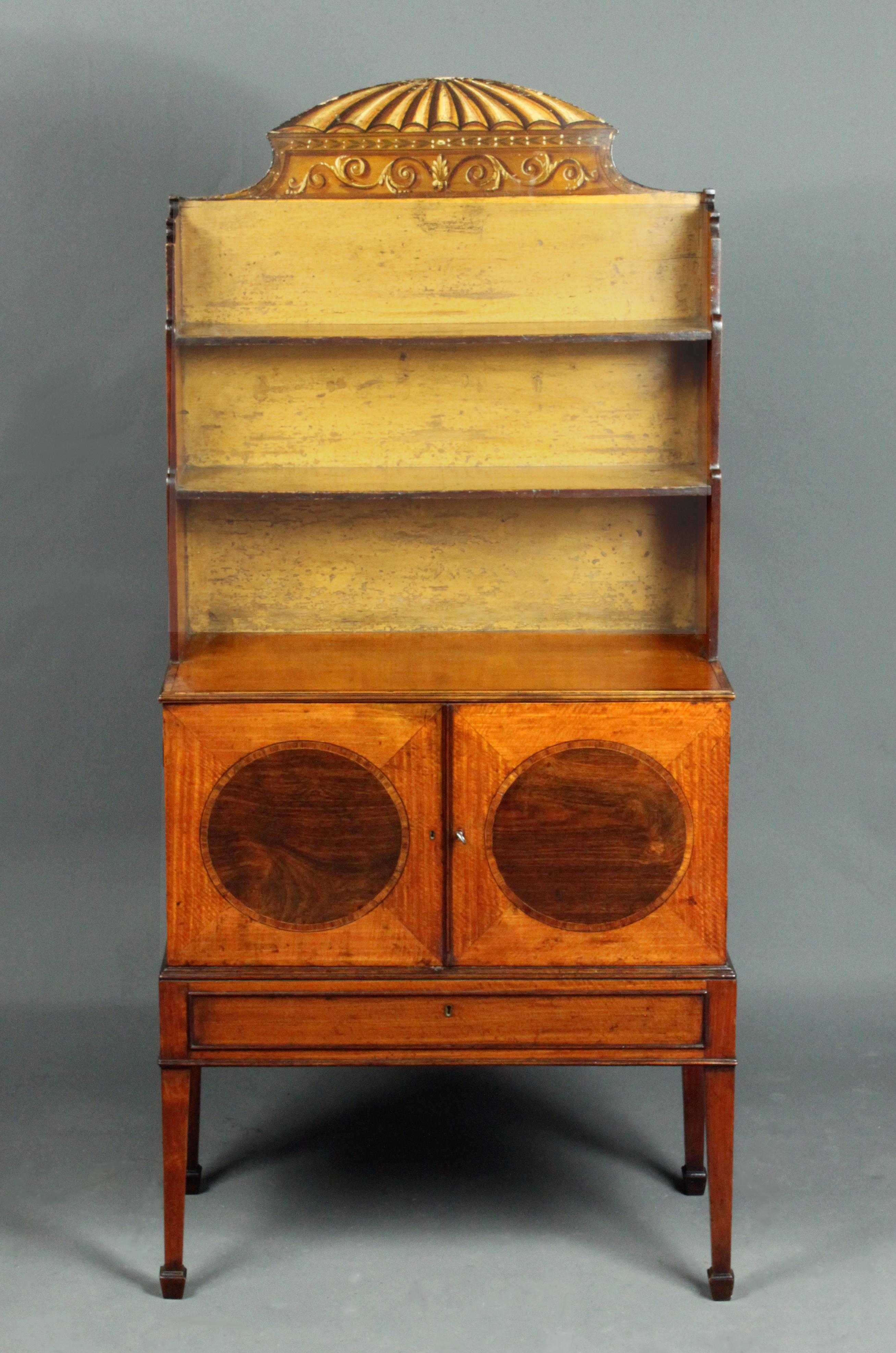 George III Sheraton Period Antique Satinwood Dwarf Bookcase For Sale 3