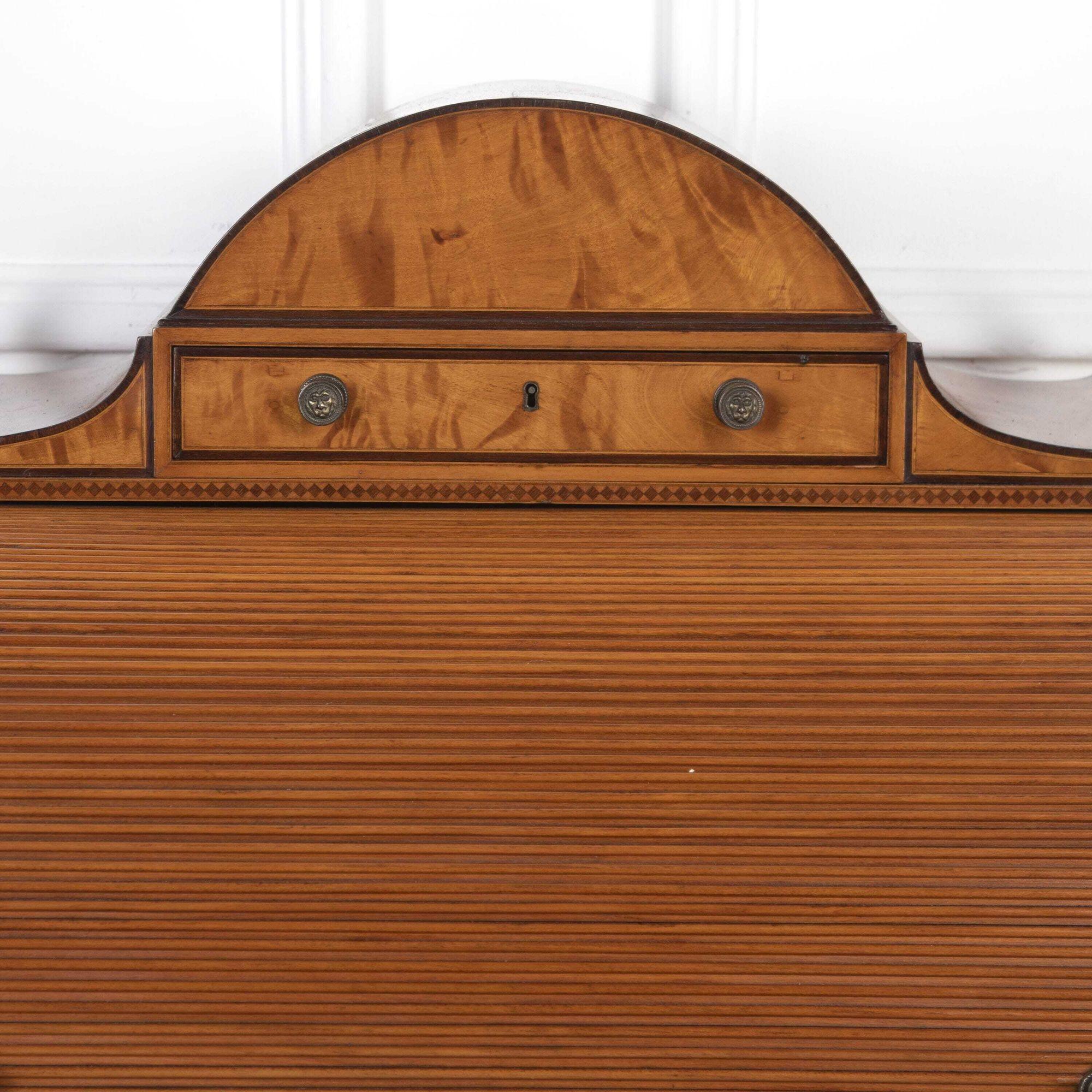 Satinwood George III Sheraton Period Desk For Sale