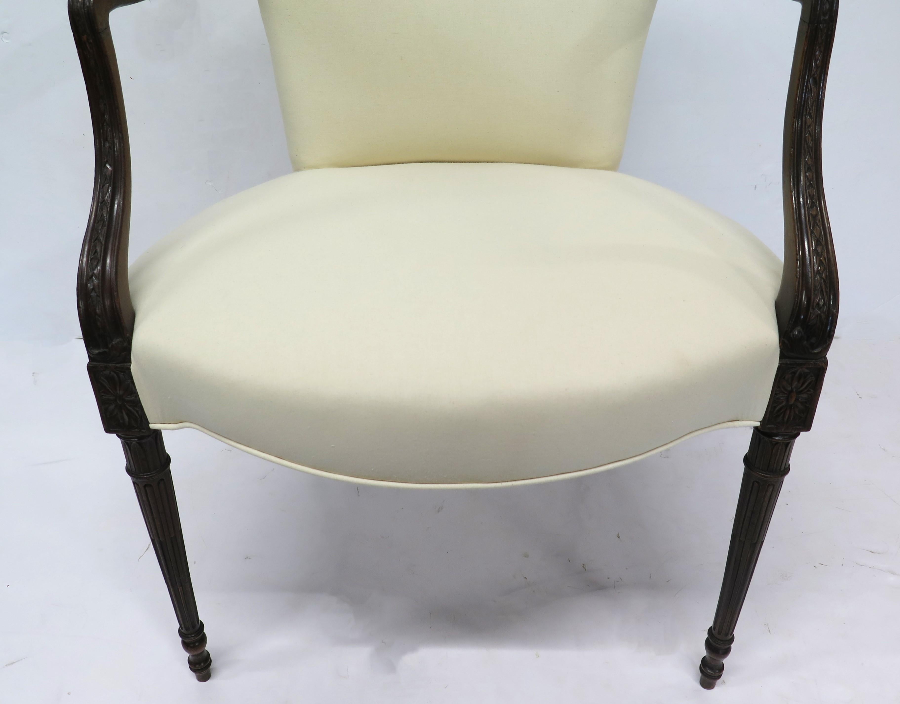 Muslin George III Sheraton-Style Armchair