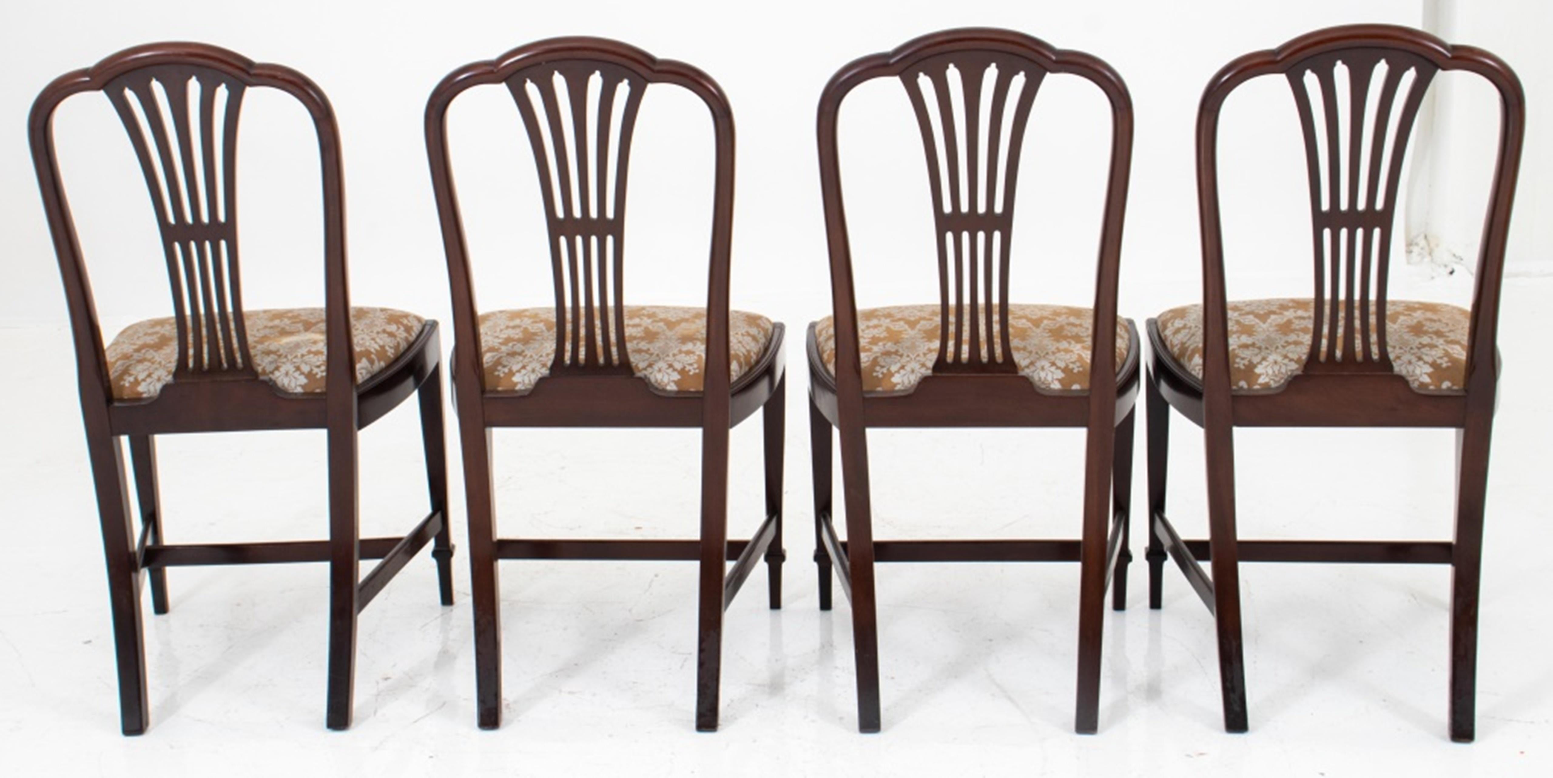 Unknown George III Sheraton Style Mahogany Chairs, 4