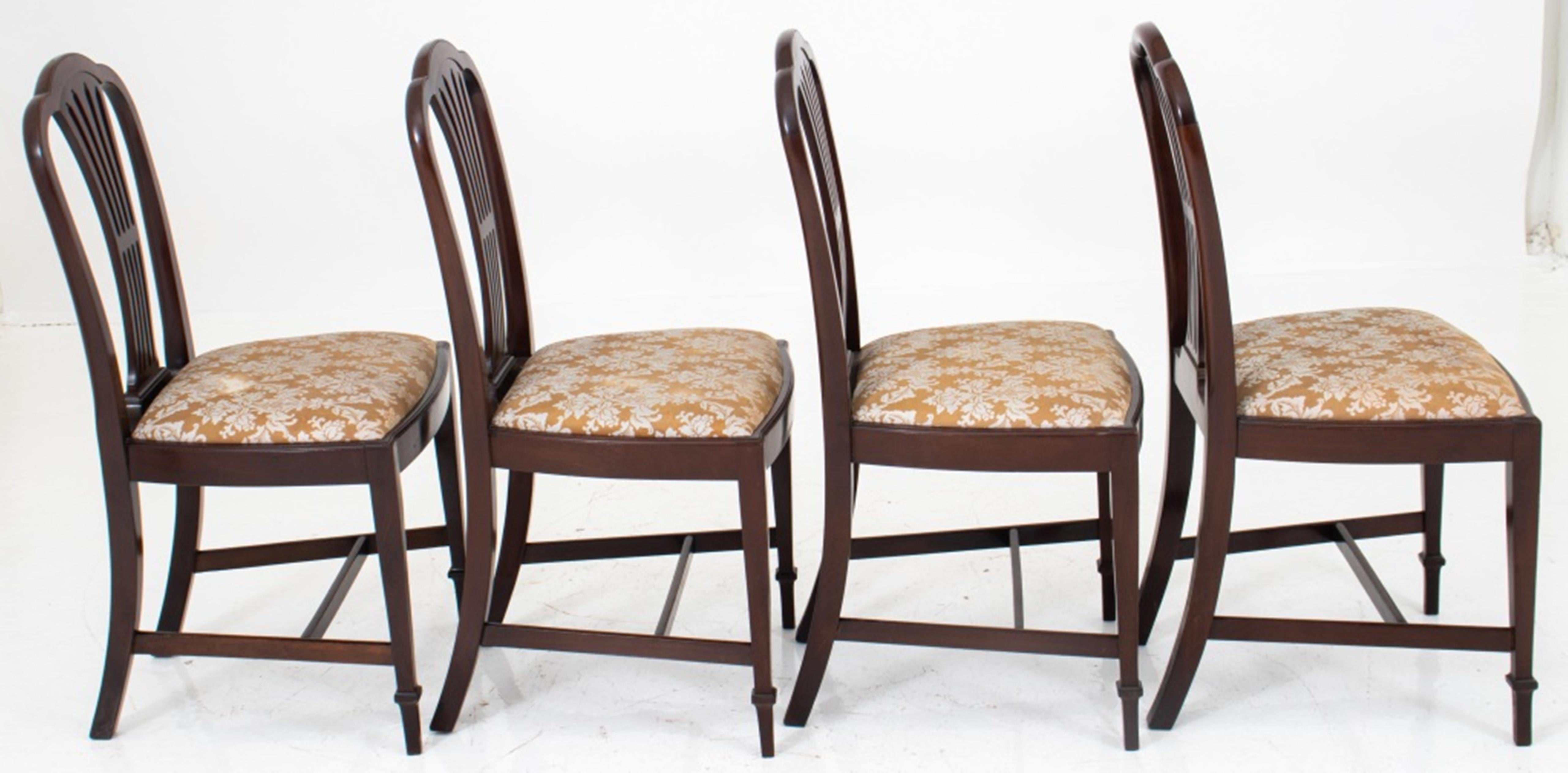 George III Sheraton Style Mahogany Chairs, 4 In Good Condition In New York, NY