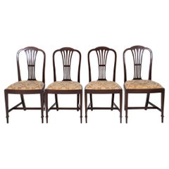 Antique George III Sheraton Style Mahogany Chairs, 4