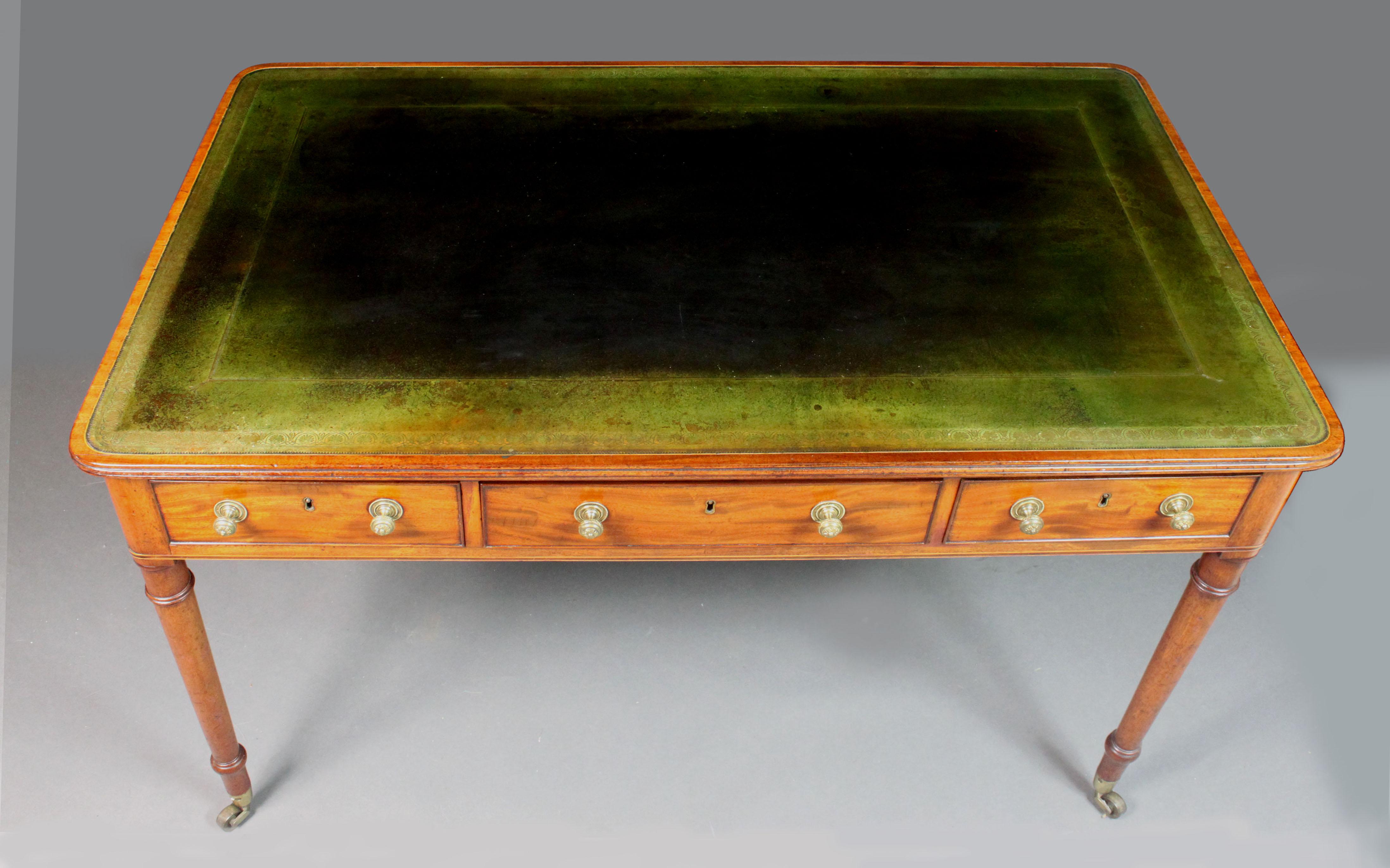 Mahogany George III Sheraton Writing Table For Sale
