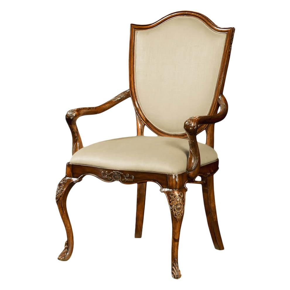 George III Shield Back Dining Armchair, Mahogany For Sale