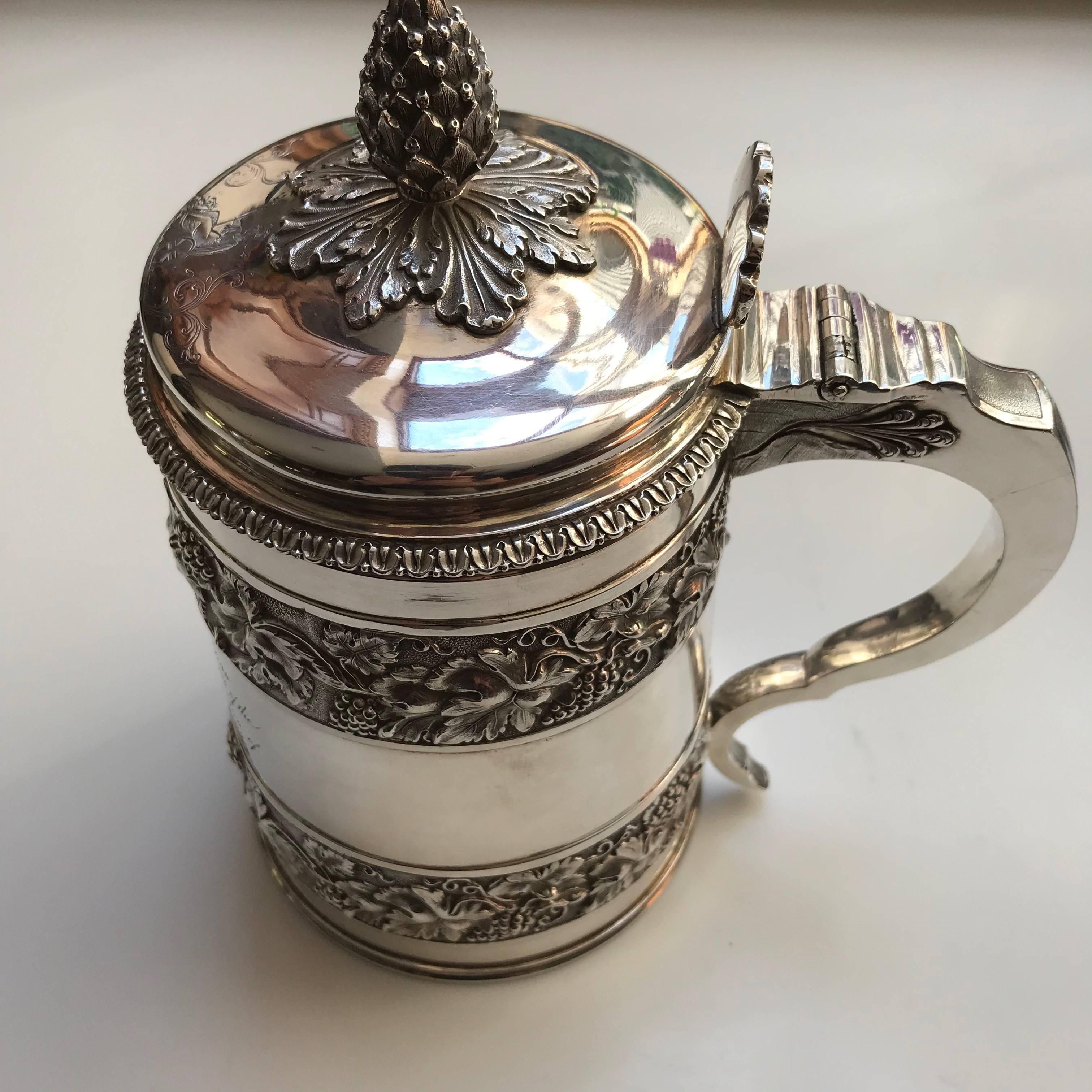 English George III Silver and Silver-Gilt Tankard, Rebecca Emes & Edward Barnard, 1814 For Sale