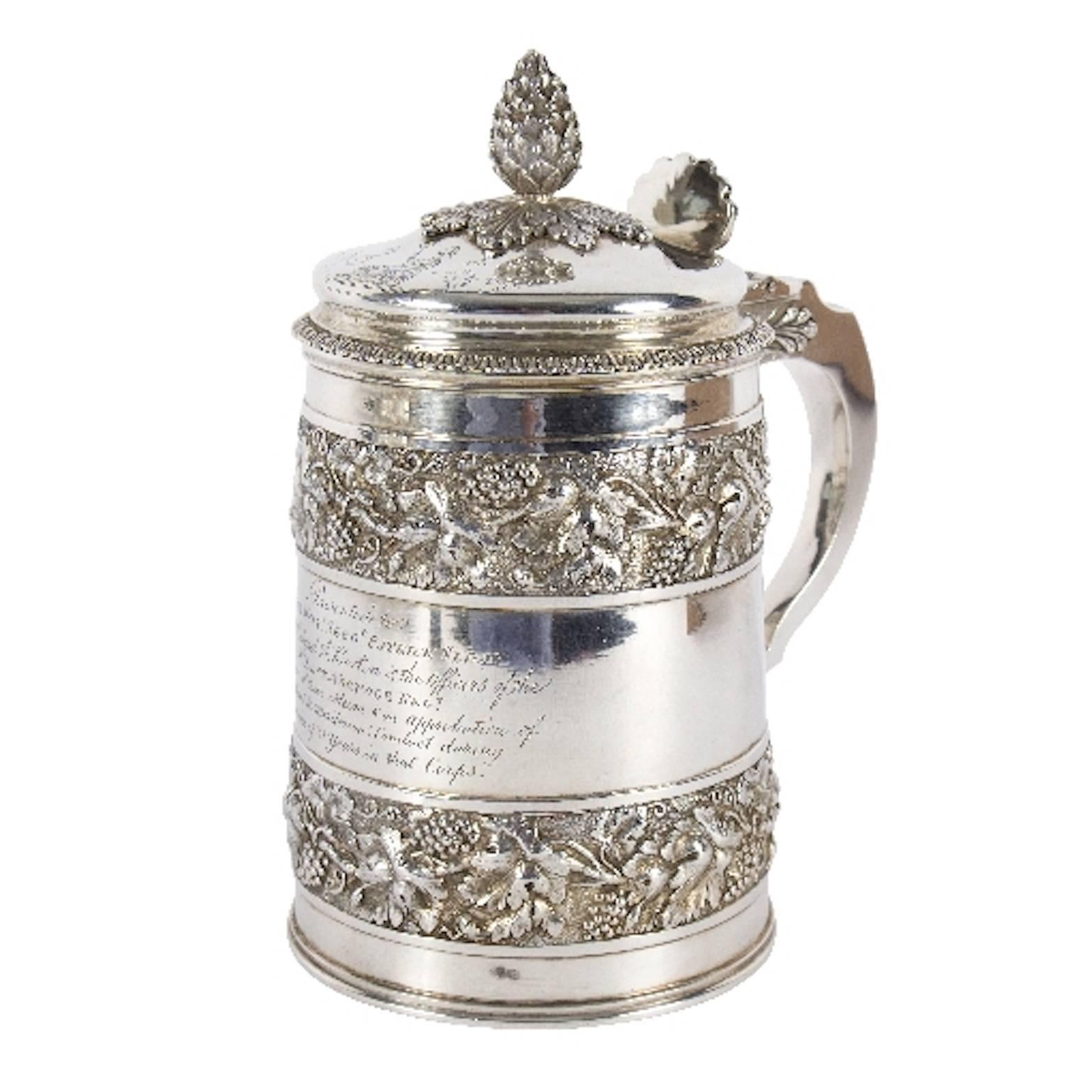 George III Silver and Silver-Gilt Tankard, Rebecca Emes & Edward Barnard, 1814 For Sale