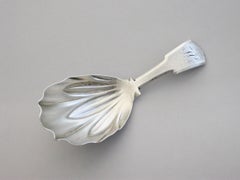 George III Silver Caddy Spoon Acanthus Leaf Bowl, by Josiah Snatt, London, 1808