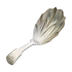 George III Silver Caddy Spoon Acanthus Leaf Bowl, by Josiah Snatt, London, 1808