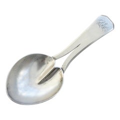 Antique George III Silver Caddy Spoon with Heart Shaped Bowl, Josiah Snatt, London, 1806