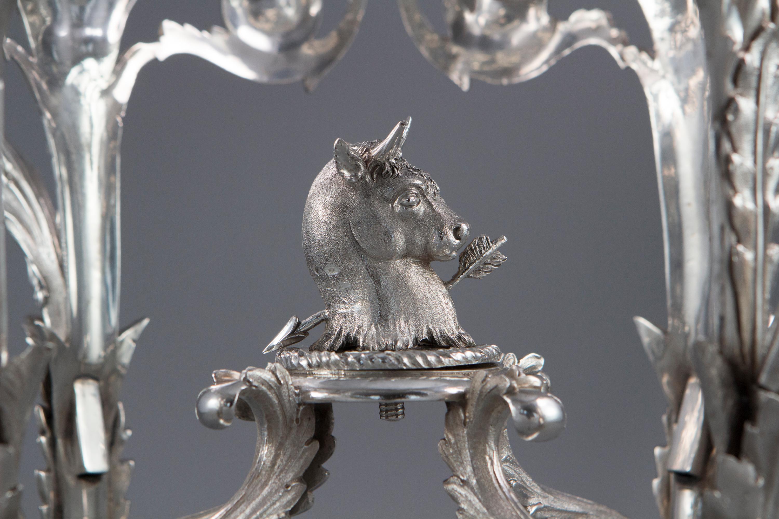 English George III Silver Epergne, London 1808 by William Pitts For Sale