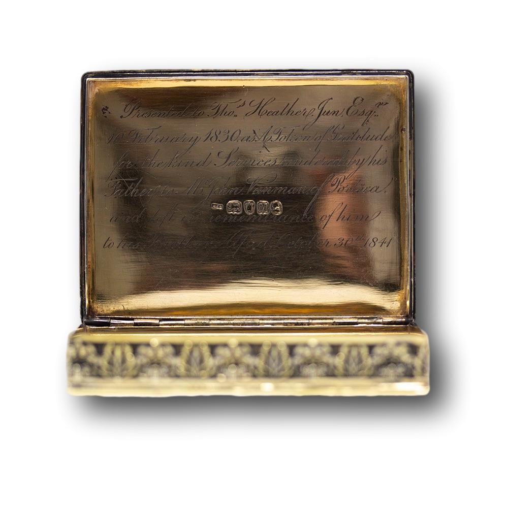 George III Silver Gilt Table Snuff Box by Alexander J Strachan In Good Condition In Newark, England