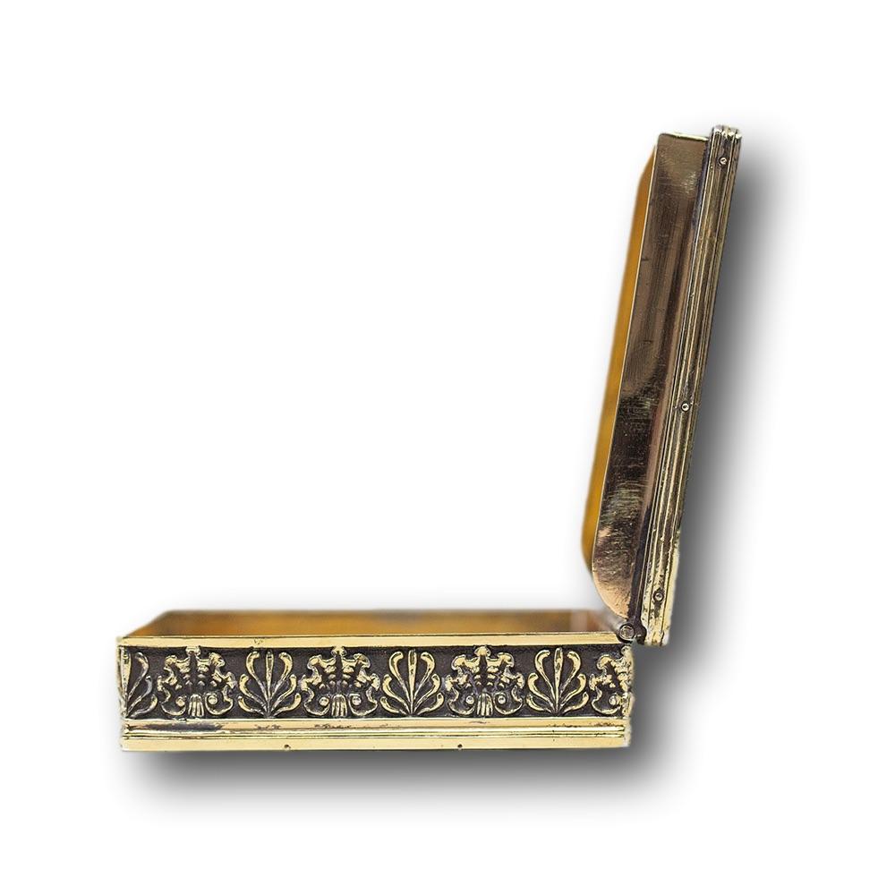 George III Silver Gilt Table Snuff Box by Alexander J Strachan 1