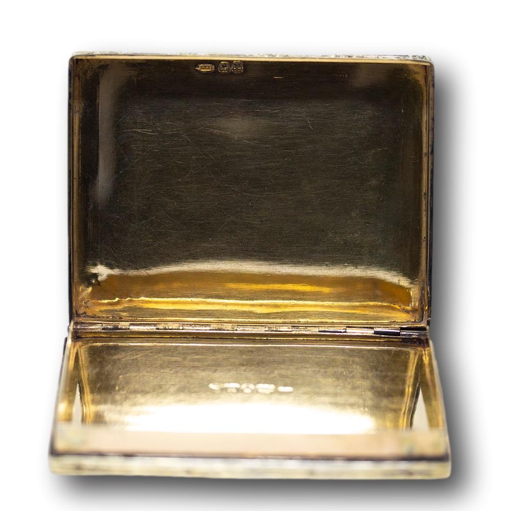 George III Silver Gilt Table Snuff Box by Alexander J Strachan 3
