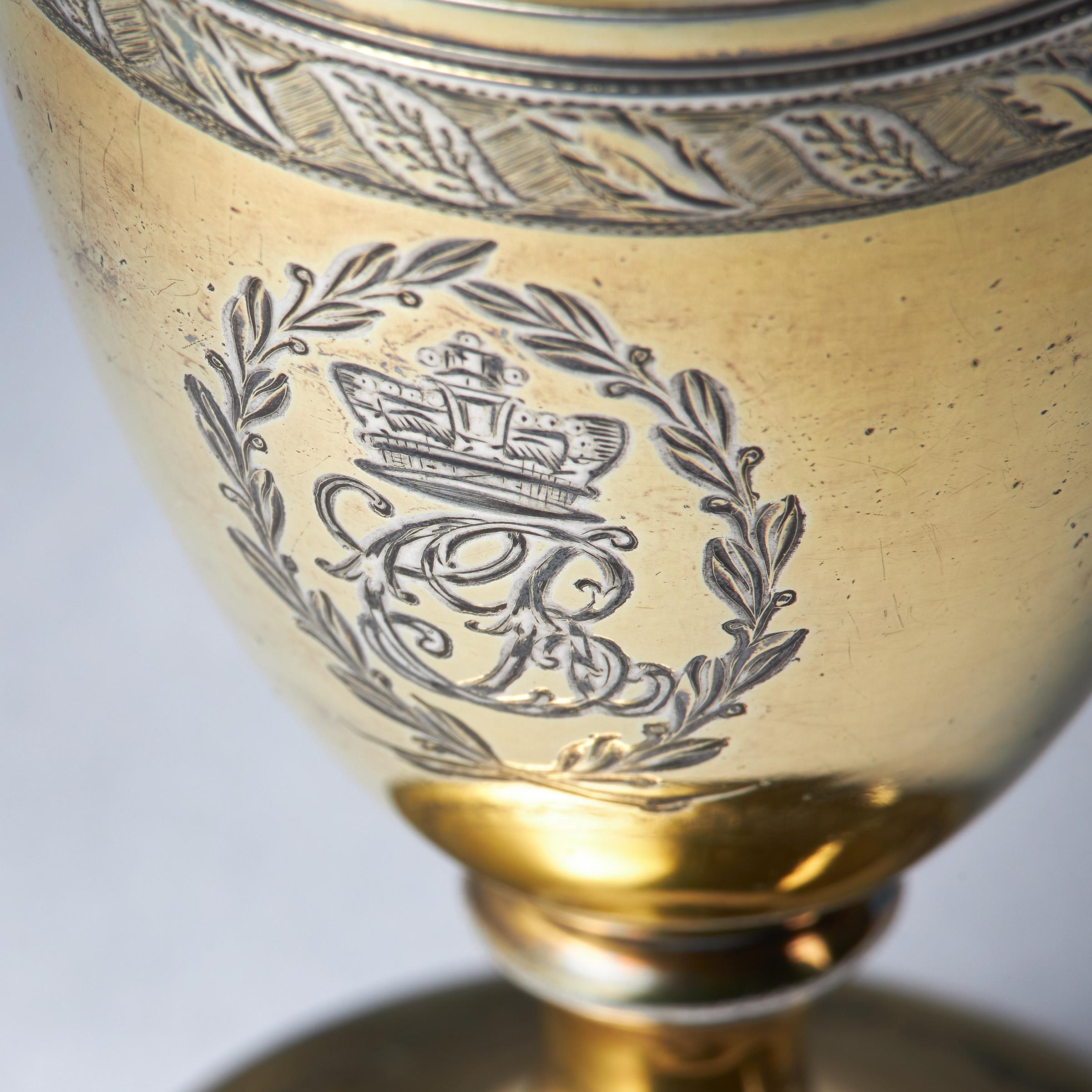 George III Silver-Gilt Pepper Pot with the Royal Cypher of Queen Charlotte, 1798 6