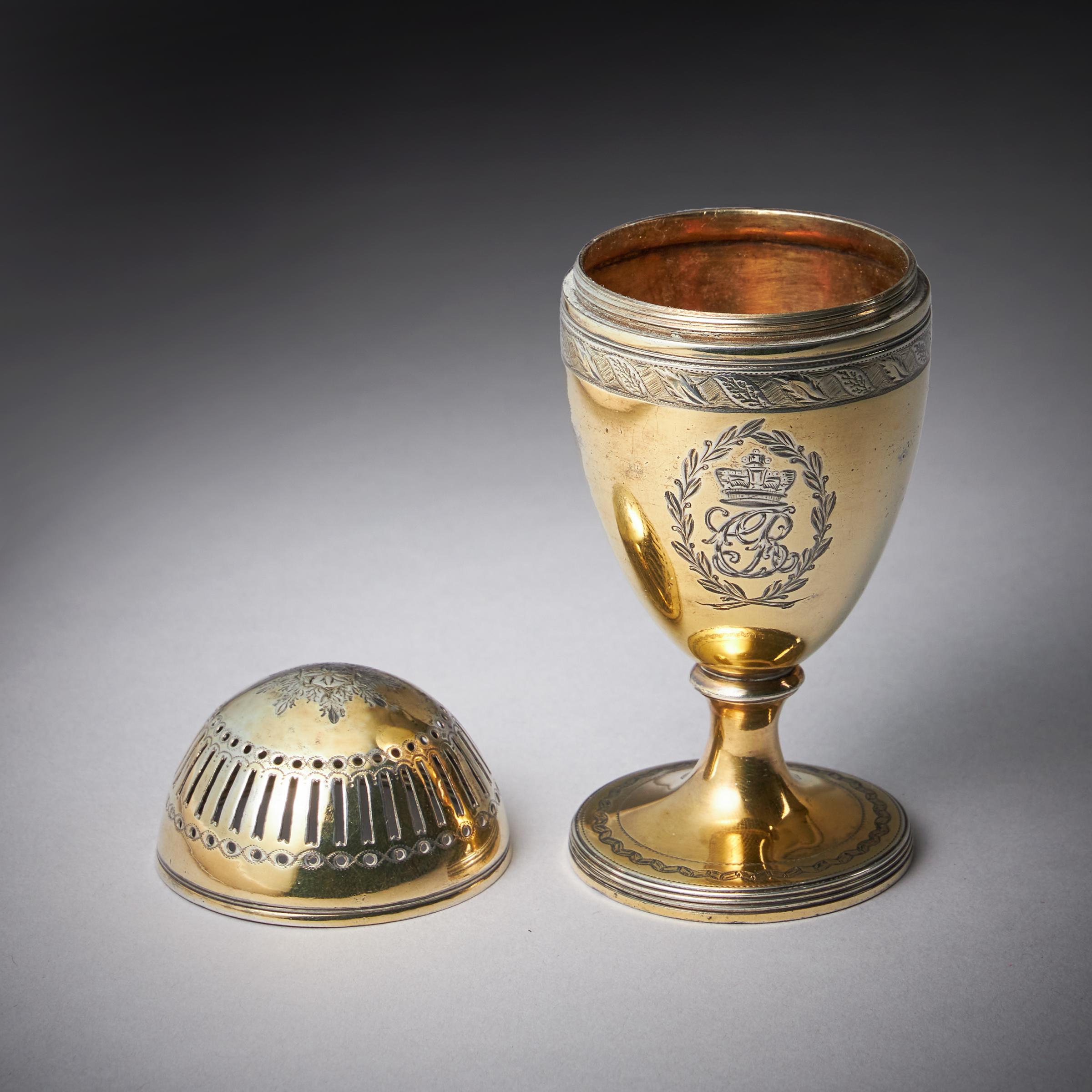 George III Silver-Gilt Pepper Pot with the Royal Cypher of Queen Charlotte, 1798 13