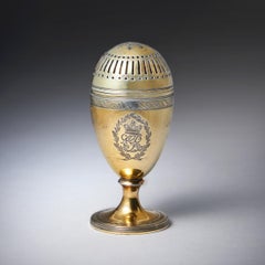 George III Silver-Gilt Pepper Pot with the Royal Cypher of Queen Charlotte, 1798