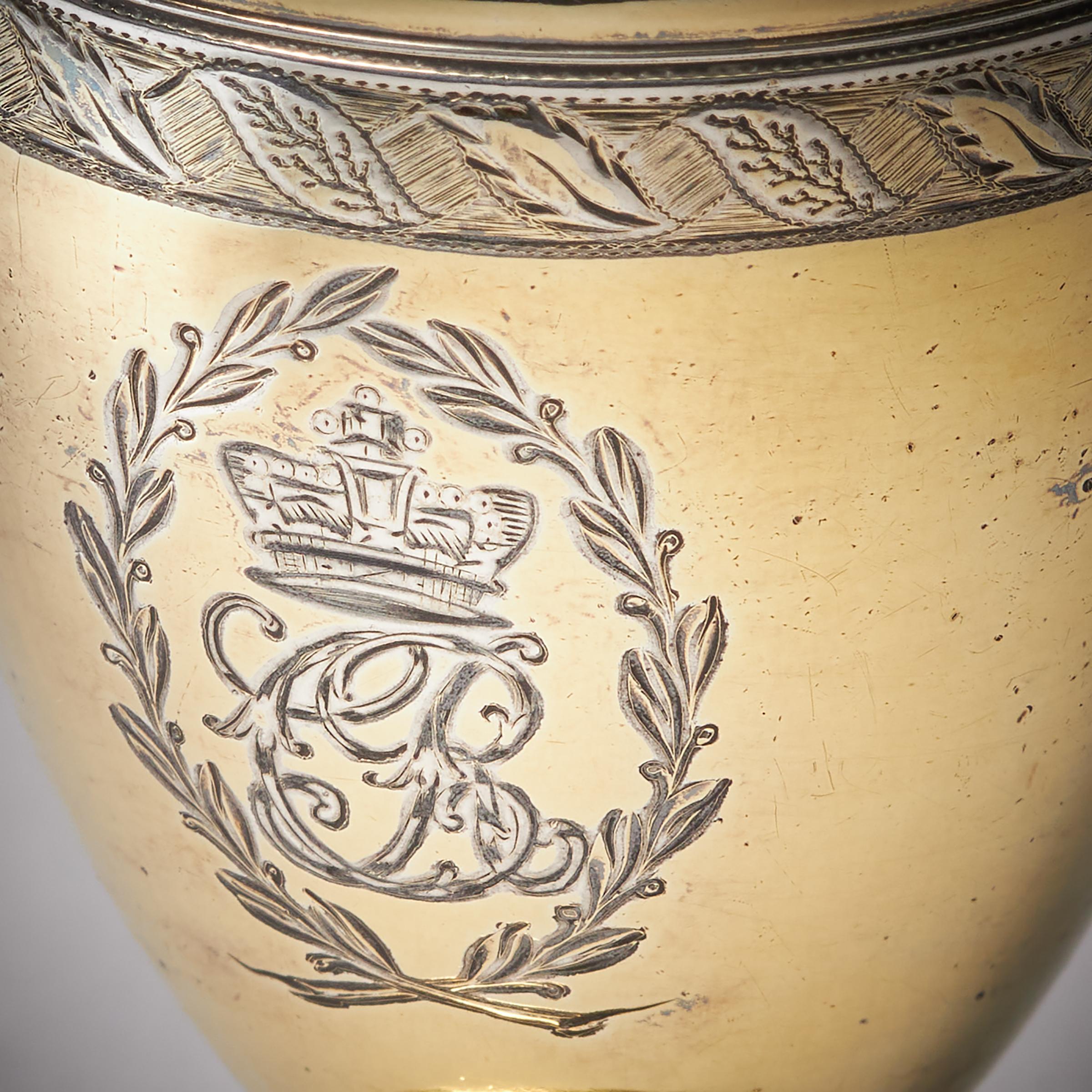 George III Silver-Gilt Pepper Pot with the Royal Cypher of Queen Charlotte, 1798 3