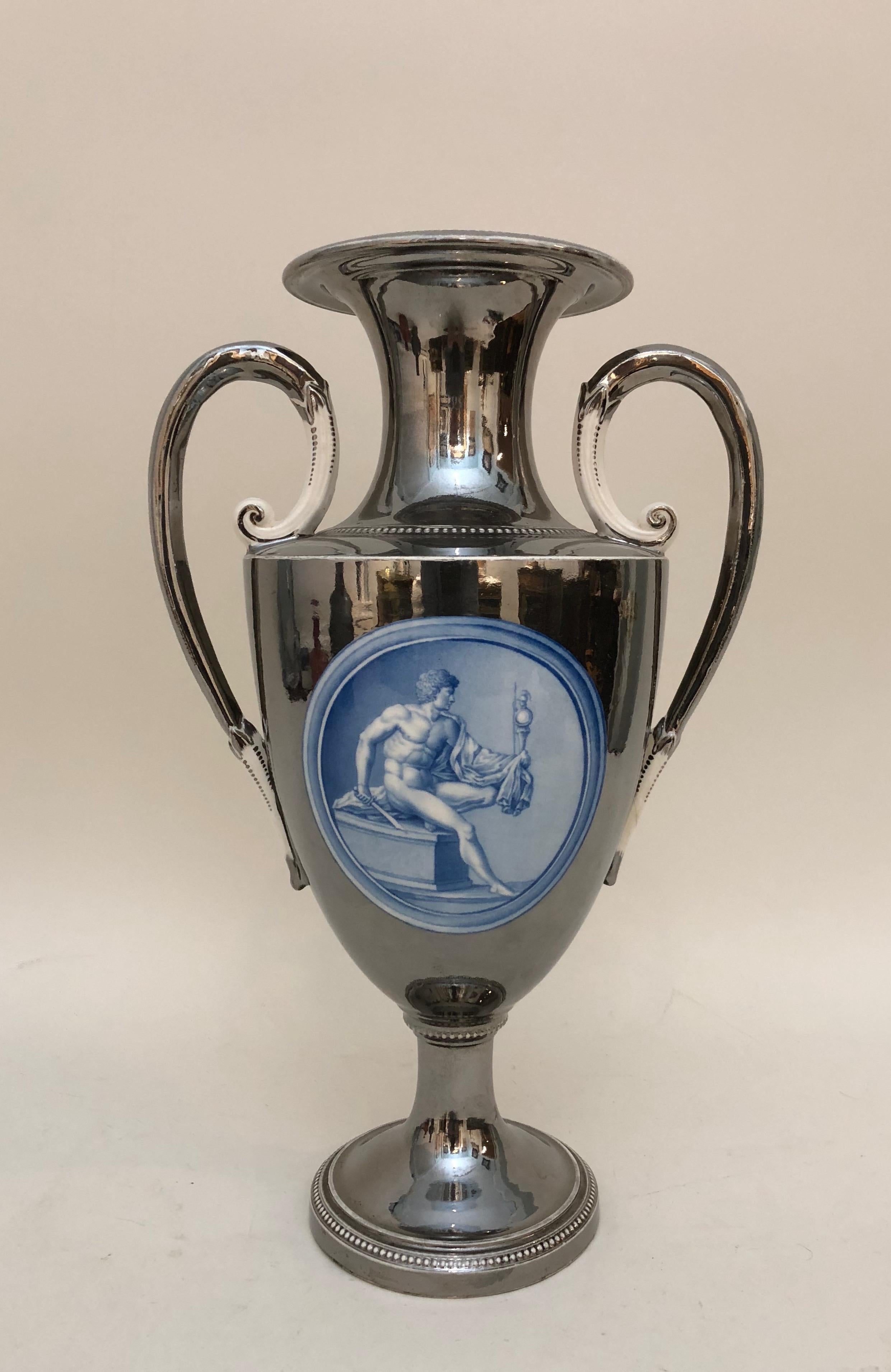 English George III Silver Lusterware Vase For Sale