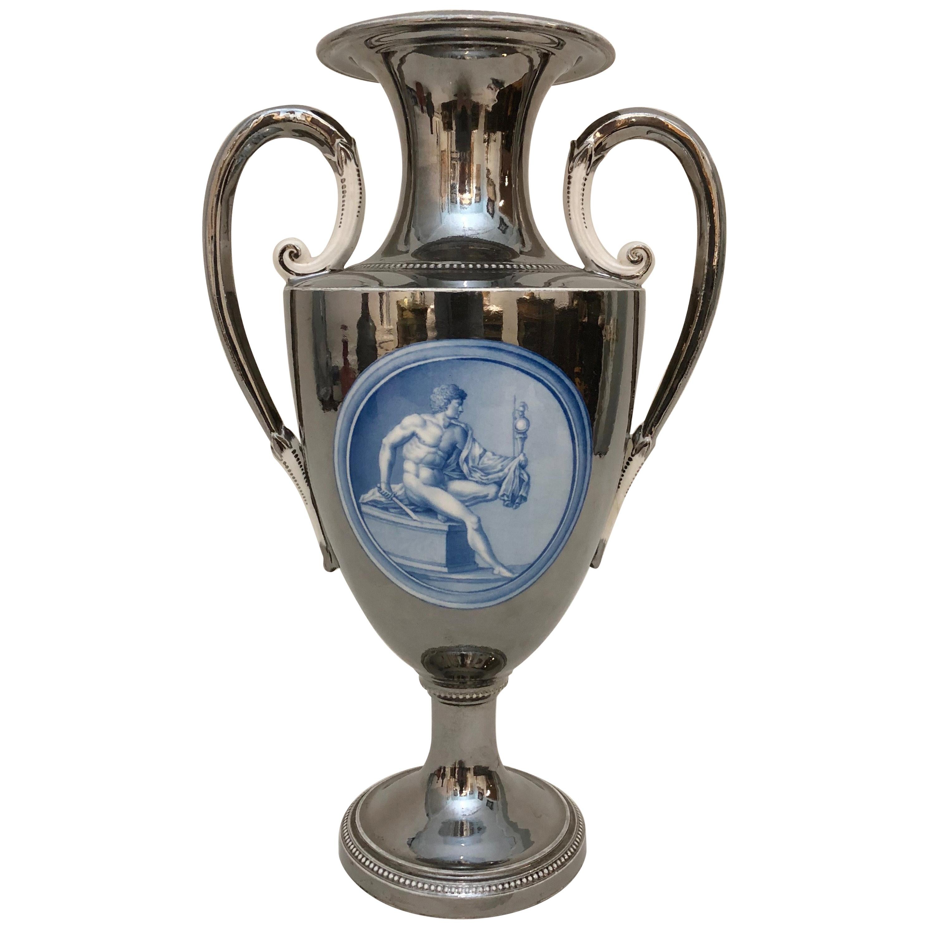 George III Silver Lusterware Vase For Sale