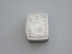 George III Silver "Mary Mary" Nursery Rhyme Vinaigrette by Matthew Linwood, 1809