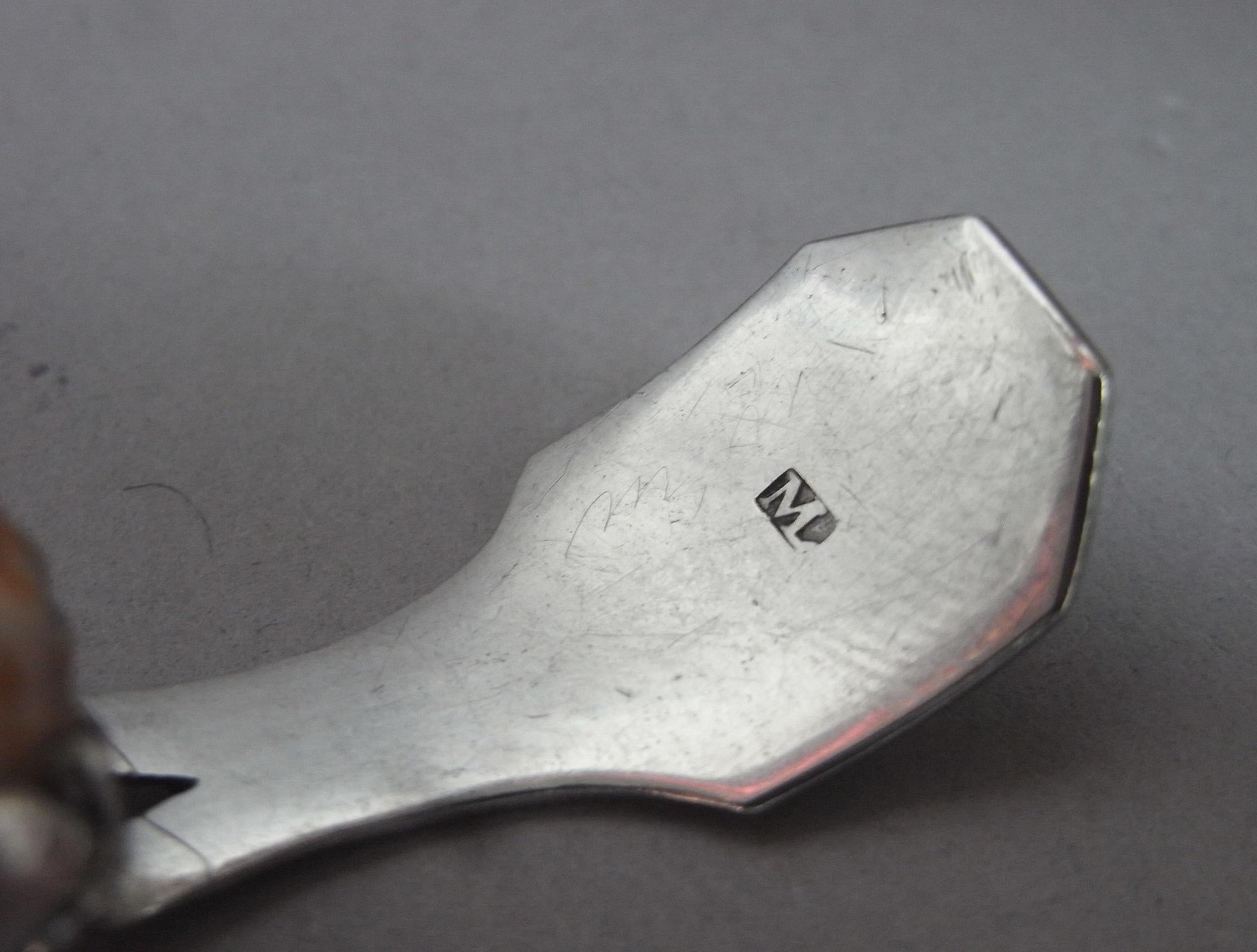 George III Silver Mounted Natural Conch Shell Caddy Spoon by Matthew Linwood. In Excellent Condition For Sale In London, GB