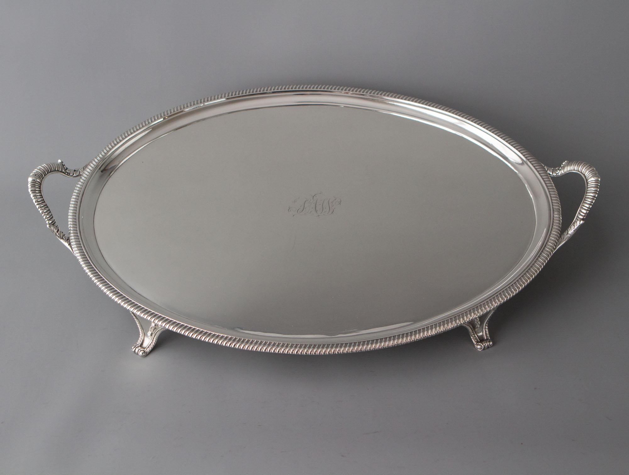 Sterling Silver George III Silver Tea/Drinks Tray, London, 1811