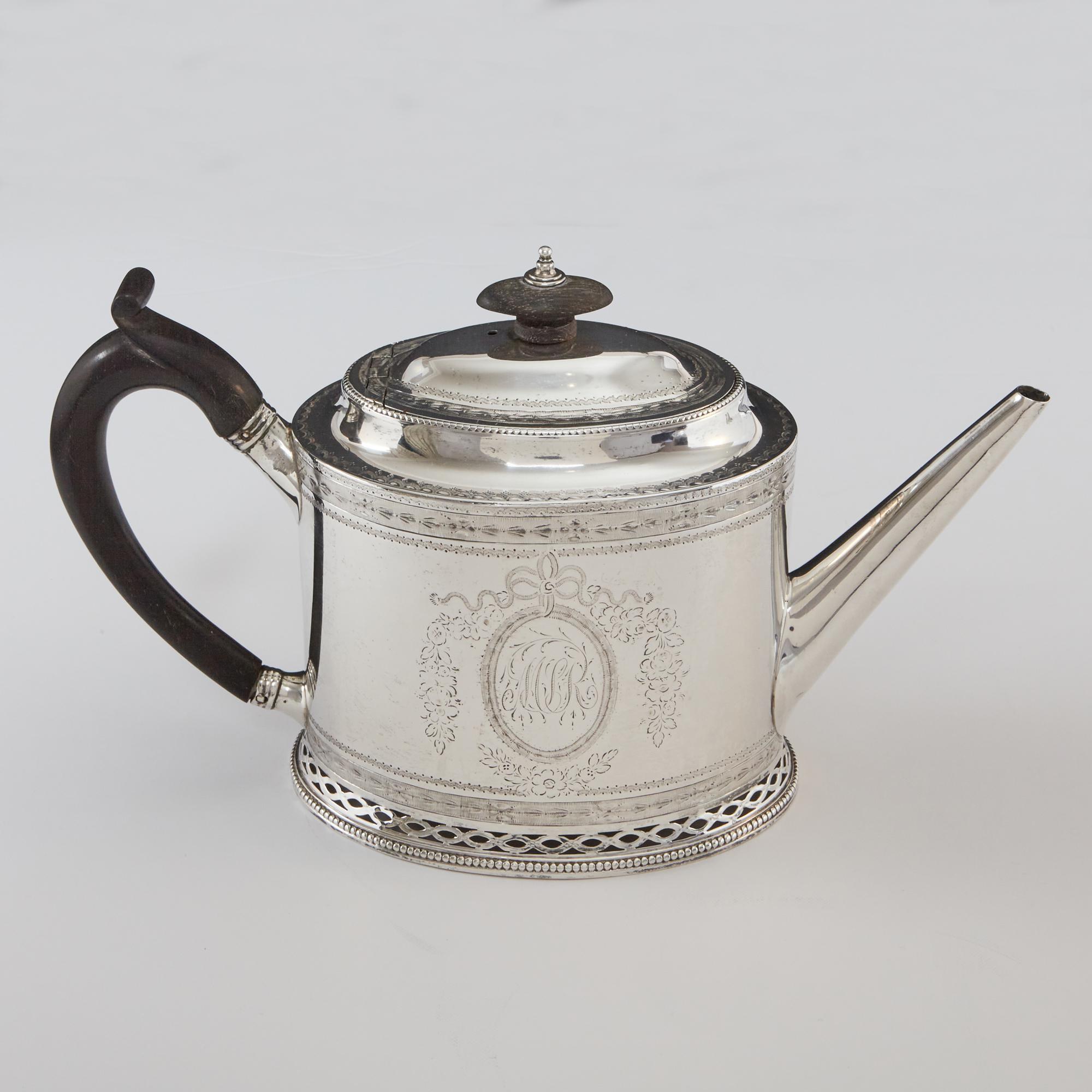 English George III Silver Teapot by Hester Bateman