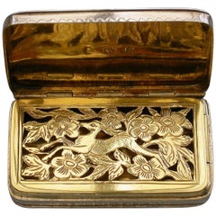 George III Silver Vinaigrette "Running Hart Grille" Joseph Willmore, 1811