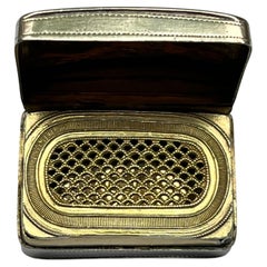 George III Silver Vinaigrette with Unusual Grille