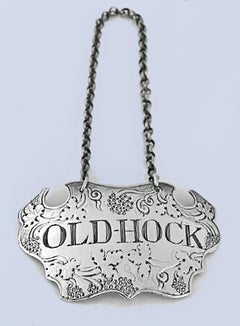 George III silver Wine Label Old Hock London C.1790 John Rich