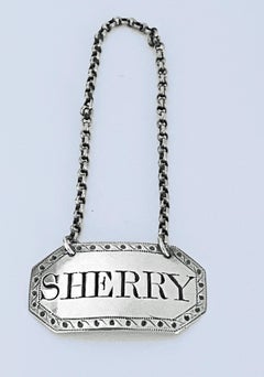 George III silver Wine Label Sherry, London C.1790 Phipps and Robinson