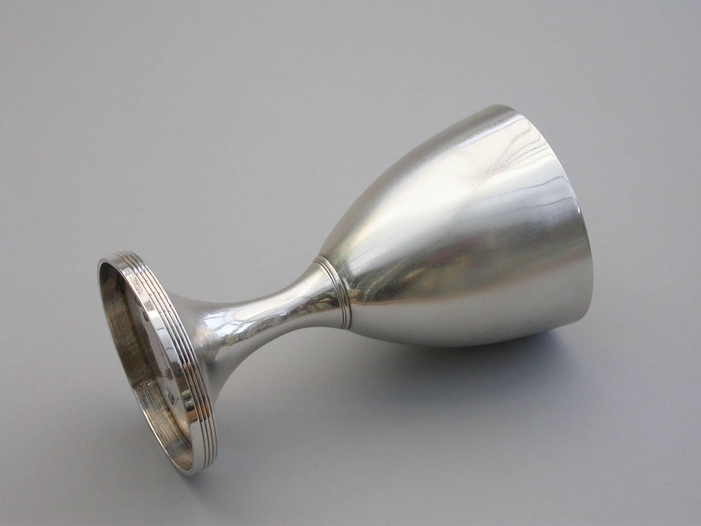 George III Small Silver Wine Goblet. by Henry Chawner, London, 1792.  2