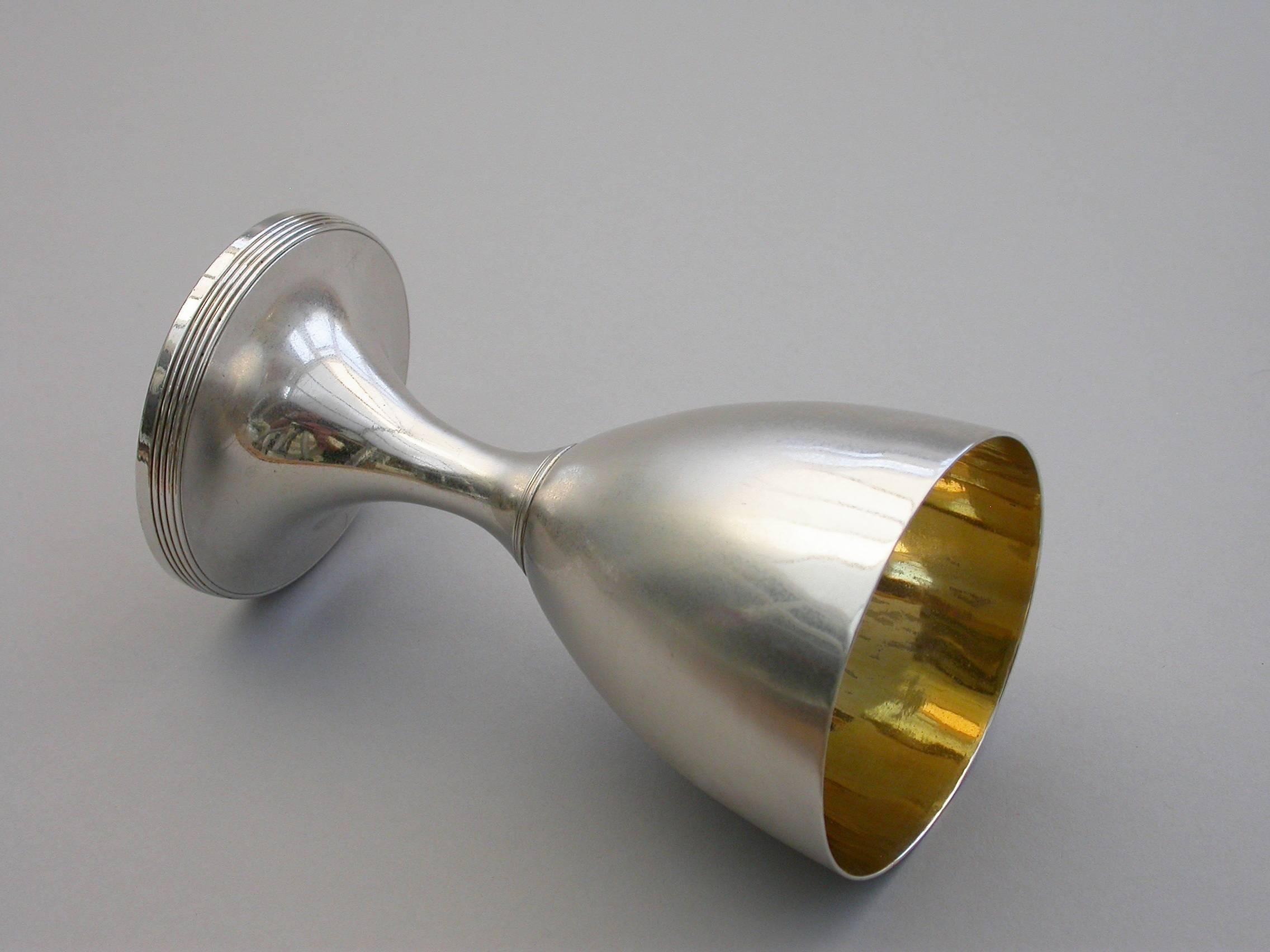 George III Small Silver Wine Goblet. by Henry Chawner, London, 1792. 3
