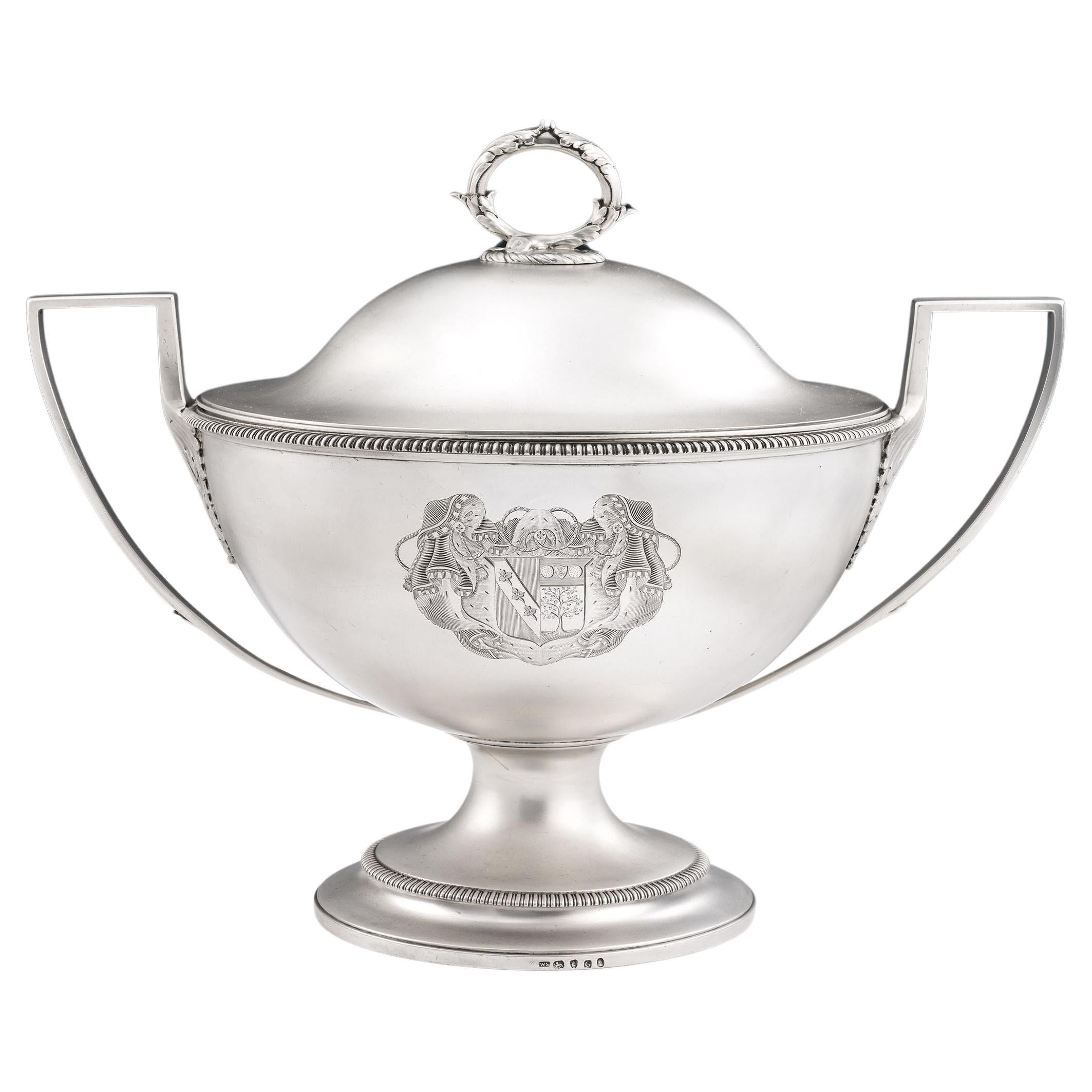 George III Soup Tureen Made in London by William Stroud, 1802 For Sale