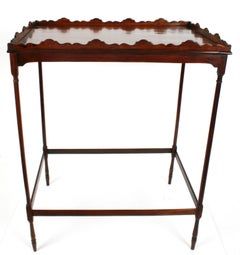George III Spider Leg Mahogany Silver/Tea Table with Scalloped Gallery, c1780