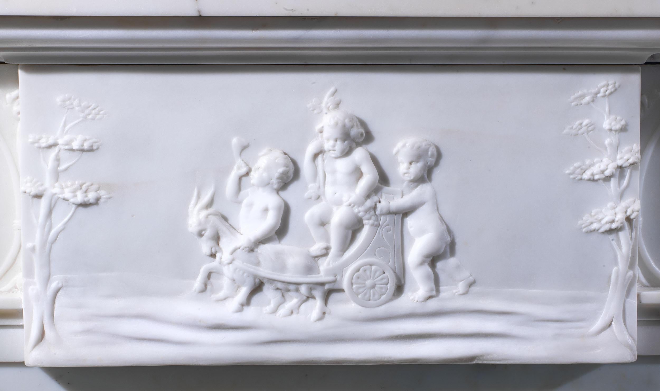 English George III Statuary Marble Chimneypiece For Sale