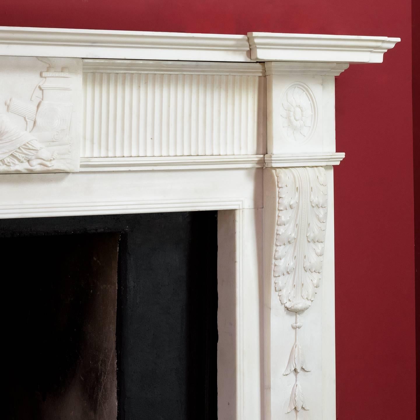 George III Statuary Marble Fireplace 3