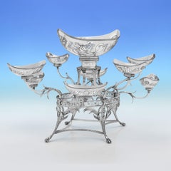 George III sterling silver centrepiece or epergne by Thomas Pitts - London 1790
