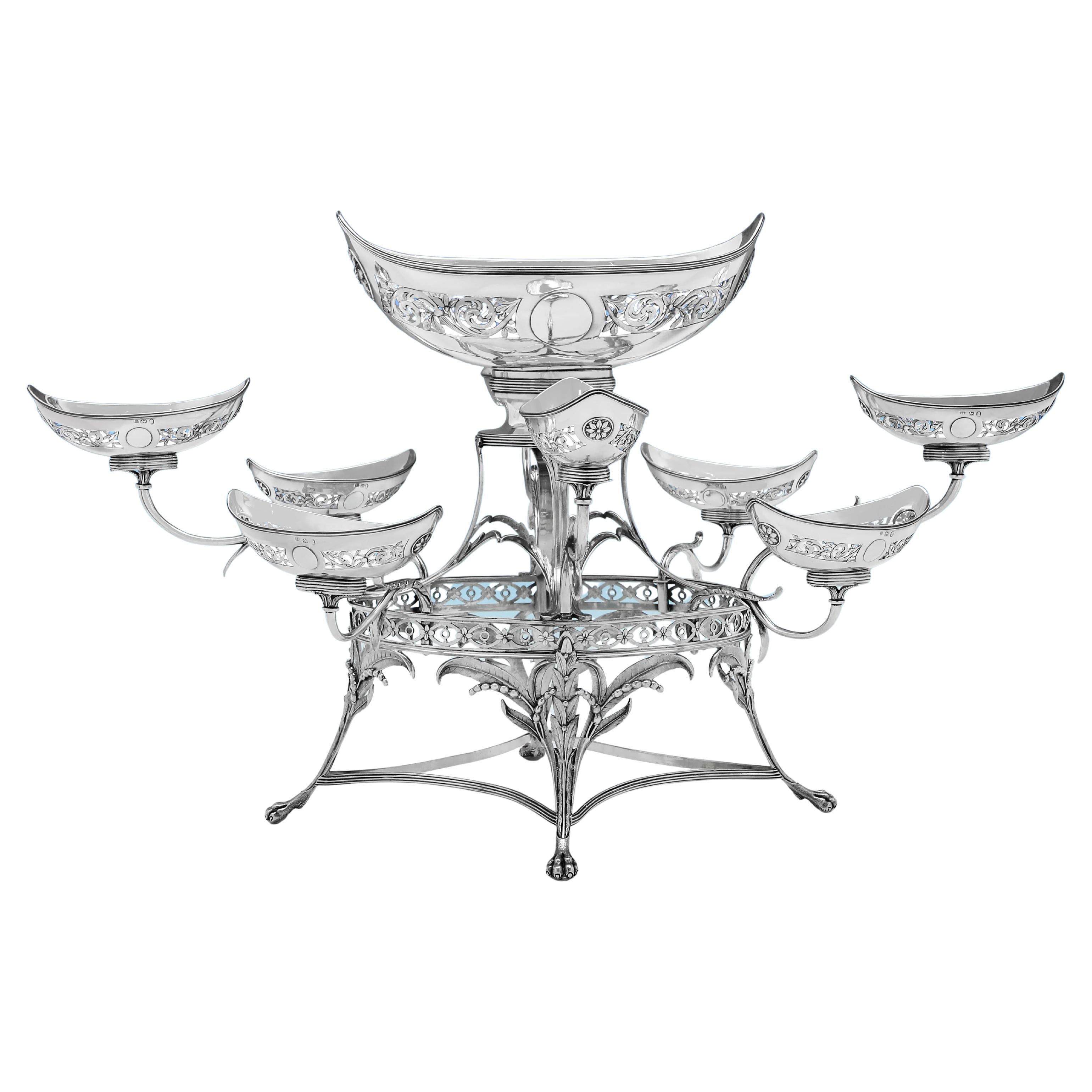George III sterling silver centrepiece or epergne by Thomas Pitts - London 1790