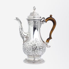 Caffettiera in argento sterling di George III, probabilmente di Charles Wright