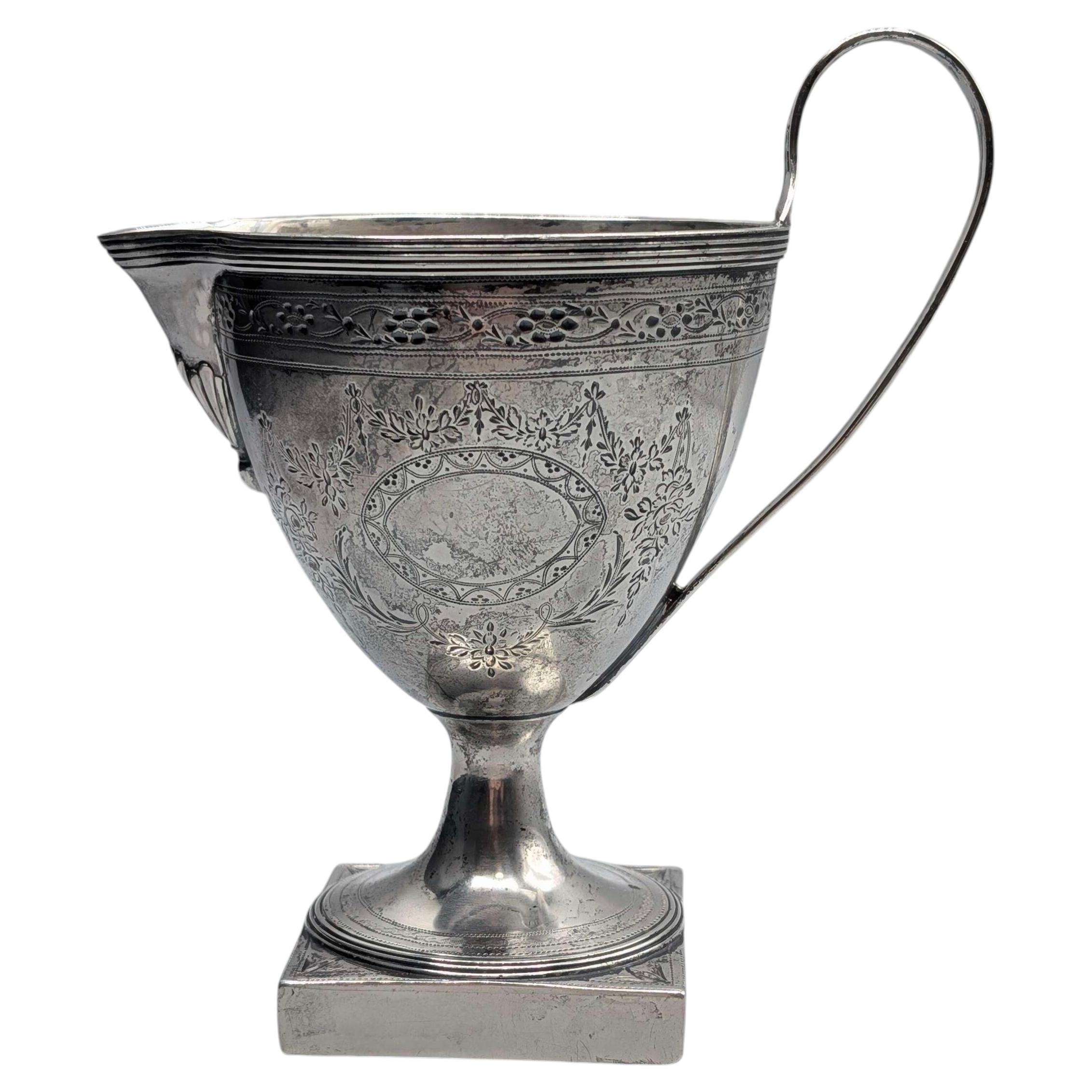George III sterling silver cream jug 18th Century For Sale