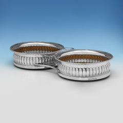 Double dessous de bouteille en argent de Georges III, John Roberts & Co, 1810