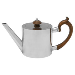 George III sterling silver 'drum' teapot made in London in 1775 by John King