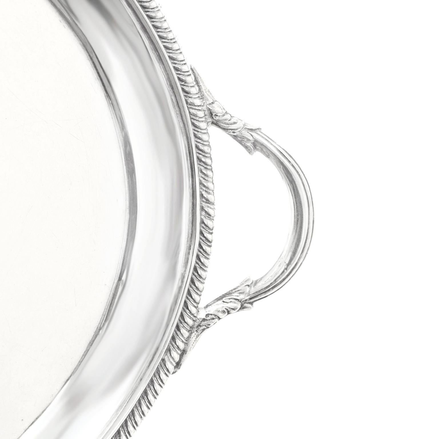 George III Sterling Silver Footed Oval Tray, London, 1803-1804 2