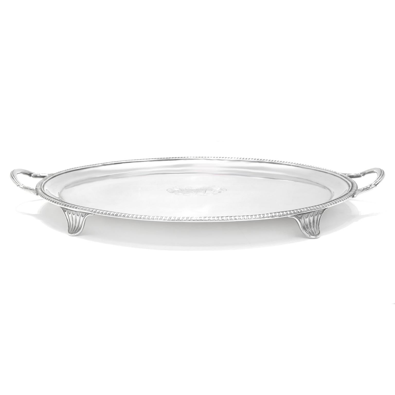 oval silver tray