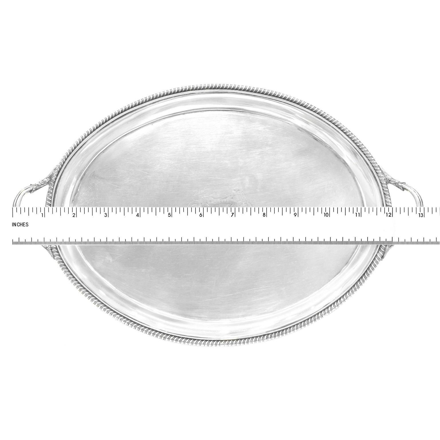 Early 19th Century George III Sterling Silver Footed Oval Tray, London, 1803-1804